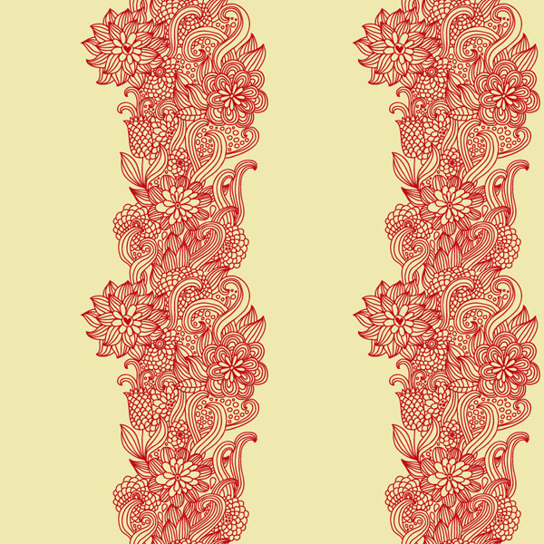free vector Intensive Hand-painted Pattern Vector Material -1 Flowers Dense Line